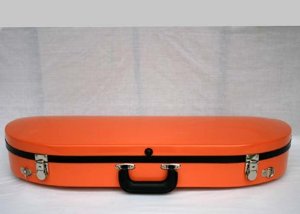 Bobelock 1047 Fiberglass Orange Half Moon Violin Case - NEW Color!..